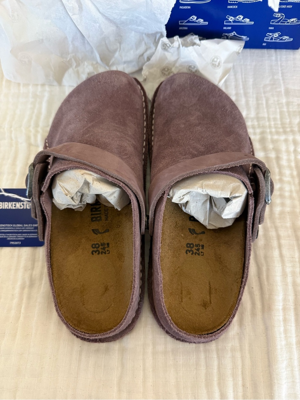 NWT Birkenstock Lutry Premium Suede Leather Clogs Size 38 Medium/Narrow - Picture 4 of 7